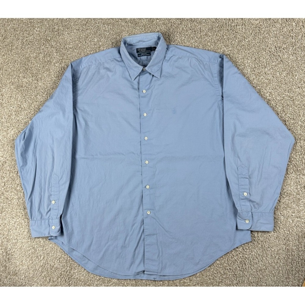 Polo Ralph Lauren Marlowe Shirt Men XL Blue Button Up Long Sleeve Stretch Cotton